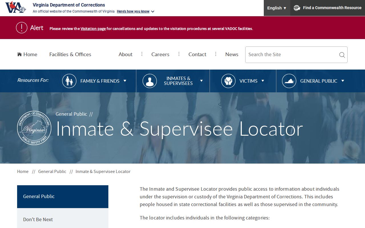VADOC locator for Lunenburg County released inmate and supervision searches